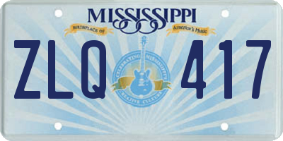 MS license plate ZLQ417