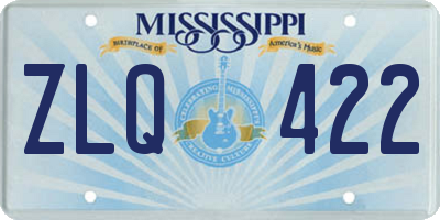 MS license plate ZLQ422