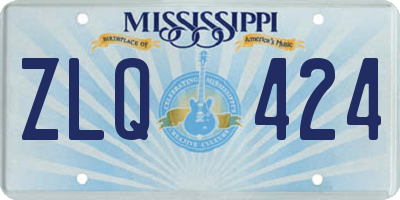 MS license plate ZLQ424