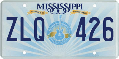 MS license plate ZLQ426