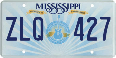 MS license plate ZLQ427