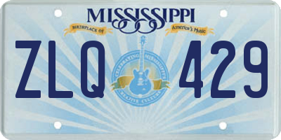 MS license plate ZLQ429