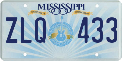 MS license plate ZLQ433