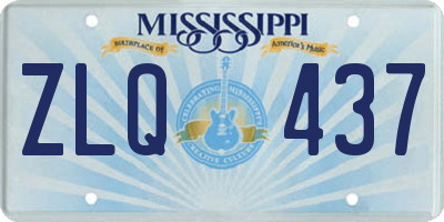 MS license plate ZLQ437