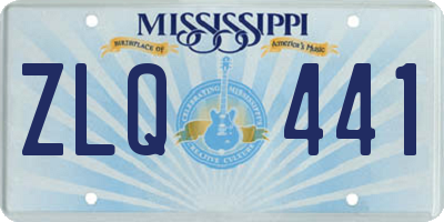 MS license plate ZLQ441