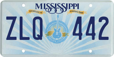 MS license plate ZLQ442