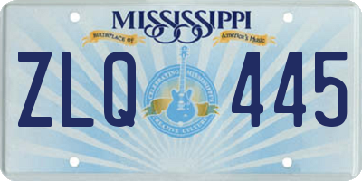 MS license plate ZLQ445