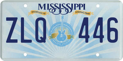 MS license plate ZLQ446