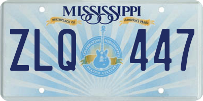 MS license plate ZLQ447