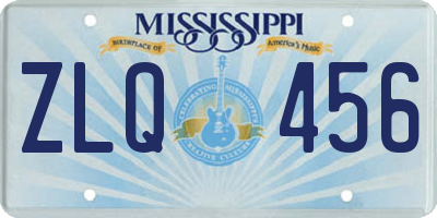 MS license plate ZLQ456
