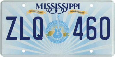 MS license plate ZLQ460