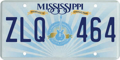 MS license plate ZLQ464