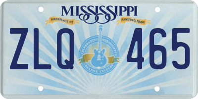 MS license plate ZLQ465