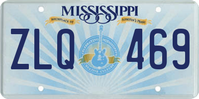 MS license plate ZLQ469