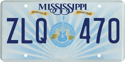 MS license plate ZLQ470