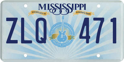 MS license plate ZLQ471