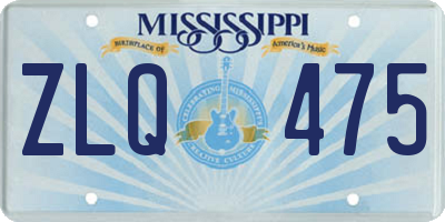 MS license plate ZLQ475