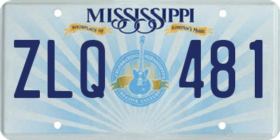 MS license plate ZLQ481