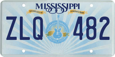 MS license plate ZLQ482