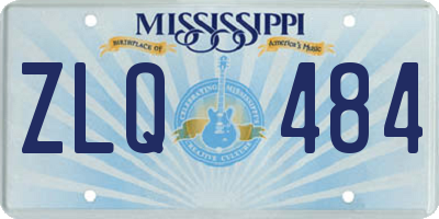 MS license plate ZLQ484