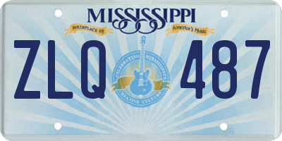 MS license plate ZLQ487