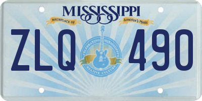 MS license plate ZLQ490