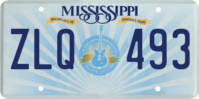 MS license plate ZLQ493