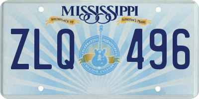 MS license plate ZLQ496