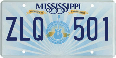 MS license plate ZLQ501