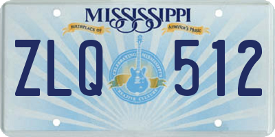MS license plate ZLQ512