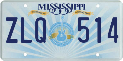 MS license plate ZLQ514