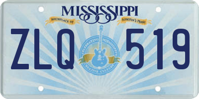 MS license plate ZLQ519