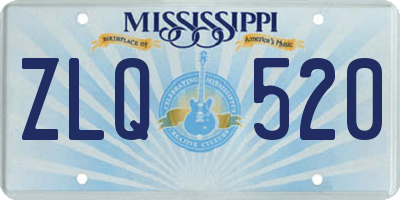 MS license plate ZLQ520