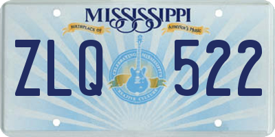MS license plate ZLQ522