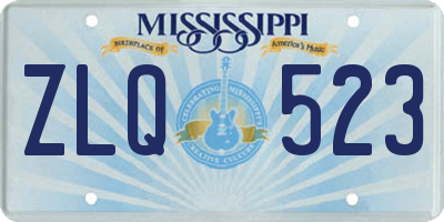 MS license plate ZLQ523