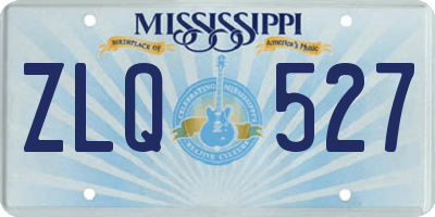 MS license plate ZLQ527