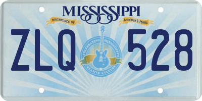 MS license plate ZLQ528