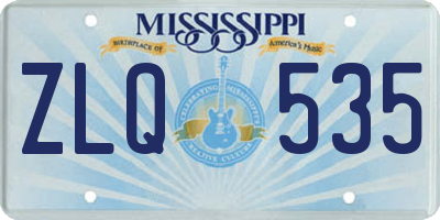 MS license plate ZLQ535