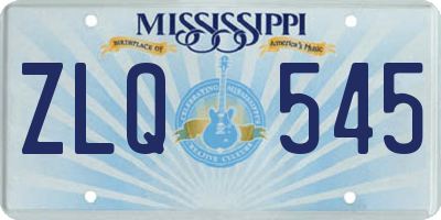 MS license plate ZLQ545