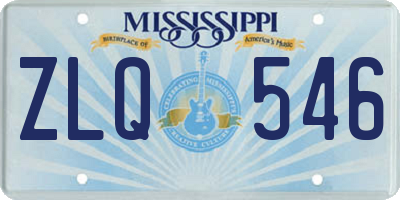 MS license plate ZLQ546