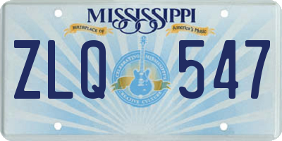 MS license plate ZLQ547