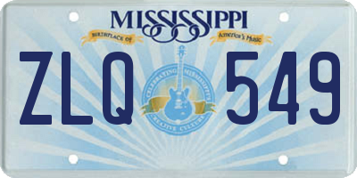 MS license plate ZLQ549