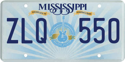 MS license plate ZLQ550