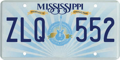 MS license plate ZLQ552
