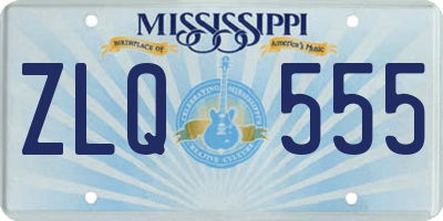MS license plate ZLQ555