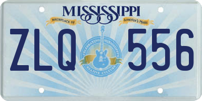 MS license plate ZLQ556