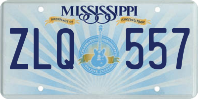 MS license plate ZLQ557