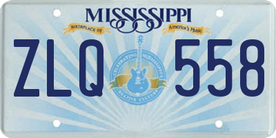 MS license plate ZLQ558