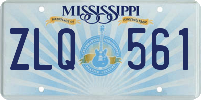MS license plate ZLQ561