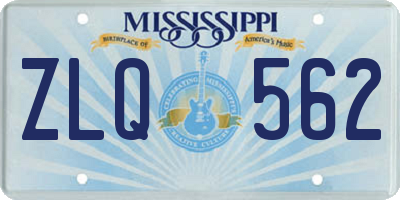 MS license plate ZLQ562